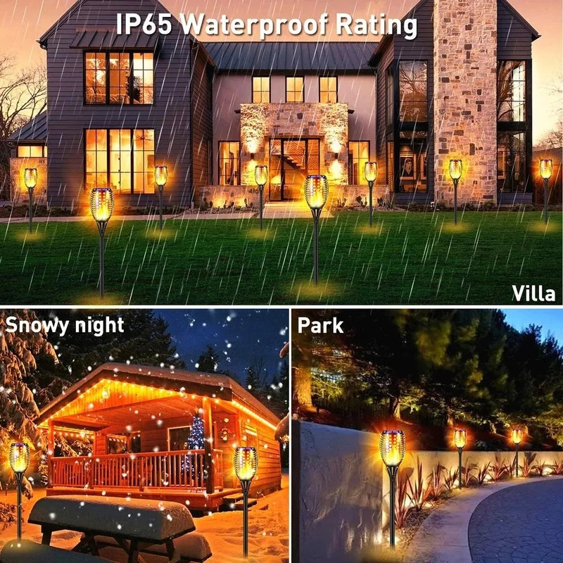 

12Led Solar Garden Light Outdoor Solar Light Waterproof Flickering Flame Torches Lawn Lamp For Garden Pathway Decoration 33LEDS