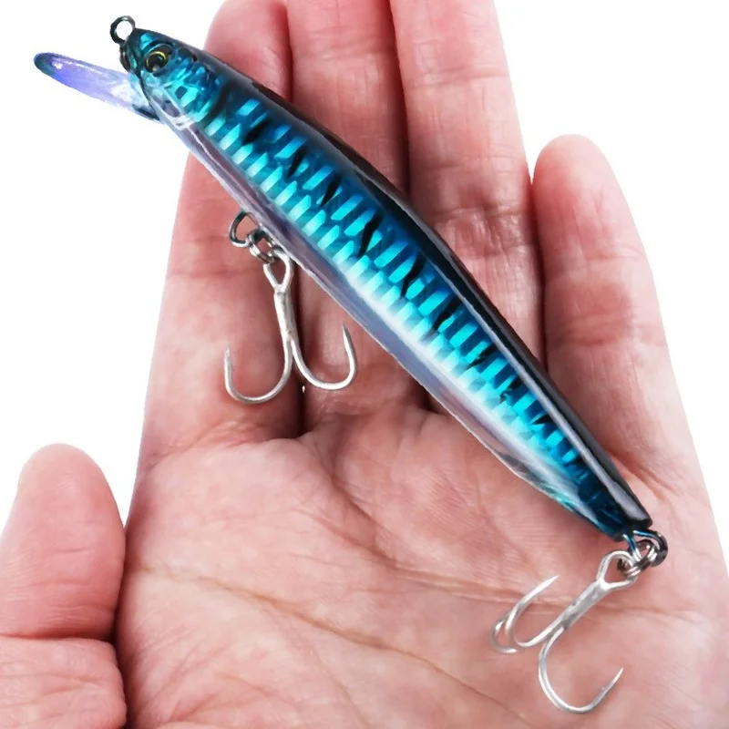 

Minnow lure floating water Minnow lure fishing trough three hooks plastic hard bait bait fake lure 11.5cm/12.8g