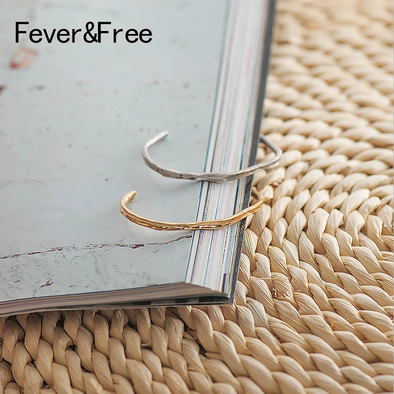 Популярные товары от Fever & Free 2019 Золотые открытые манжеты Парные браслеты унисекс