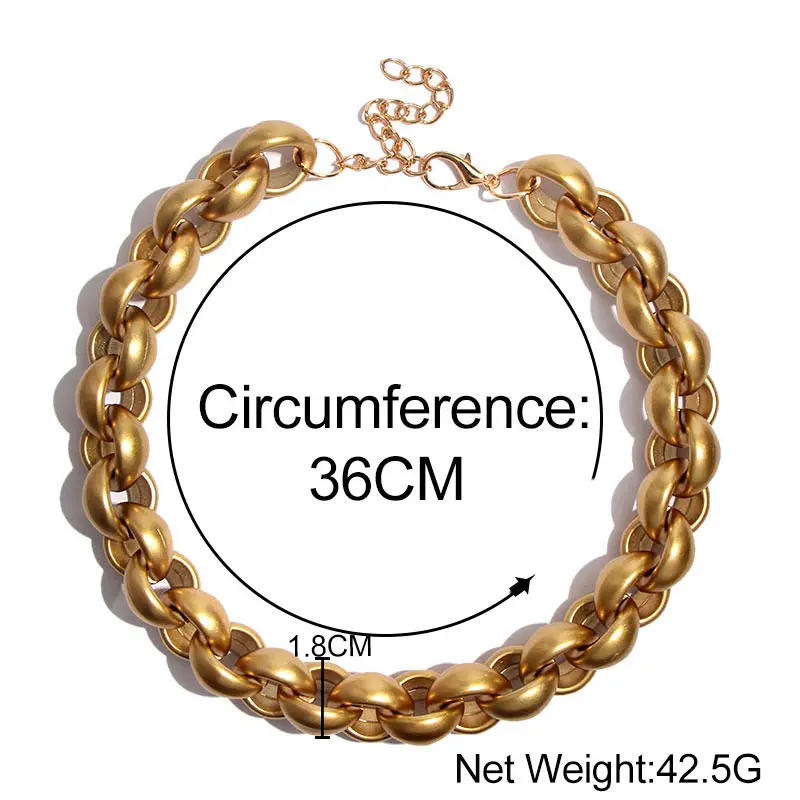 JJFOUCS модное колье Золотая цепочка ожерелье для женщин и мужчин тяжелое