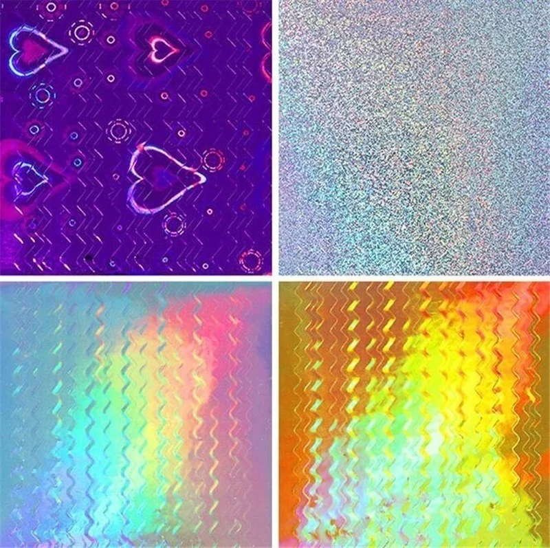 12 шт./компл. 3D клейкая голографическая наклейка для ногтей ультратонкая Лазерная