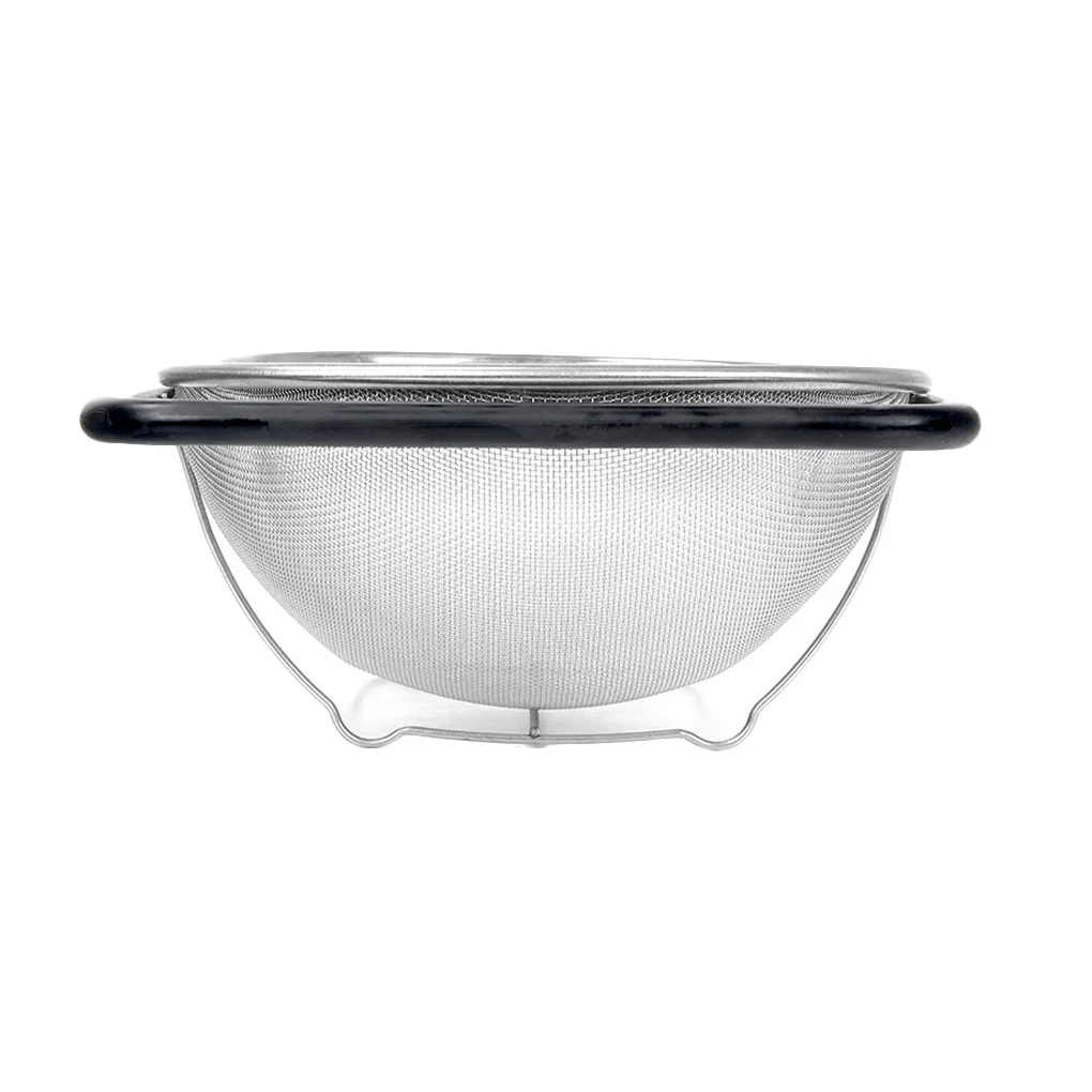 Cesta de drenaje retr&aacute;ctil manijas de agarre de goma de acero inoxidable ovalado fregadero de verduras estante de drenaje-3