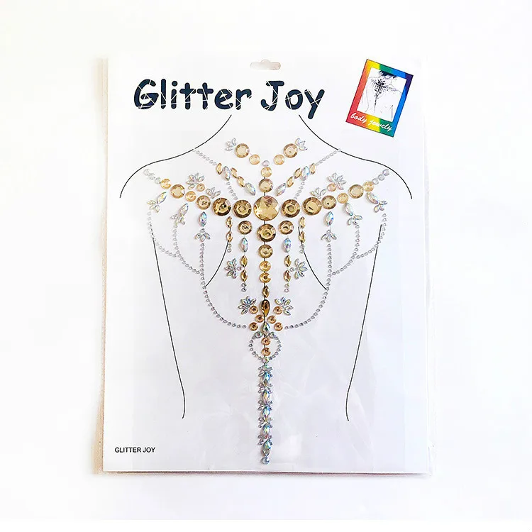 

Electric Music Festival Makeup Nightclub Back tatto Jewels Sticking Rubber Beauty Performance Dance Party Boby Temporary Tattoos