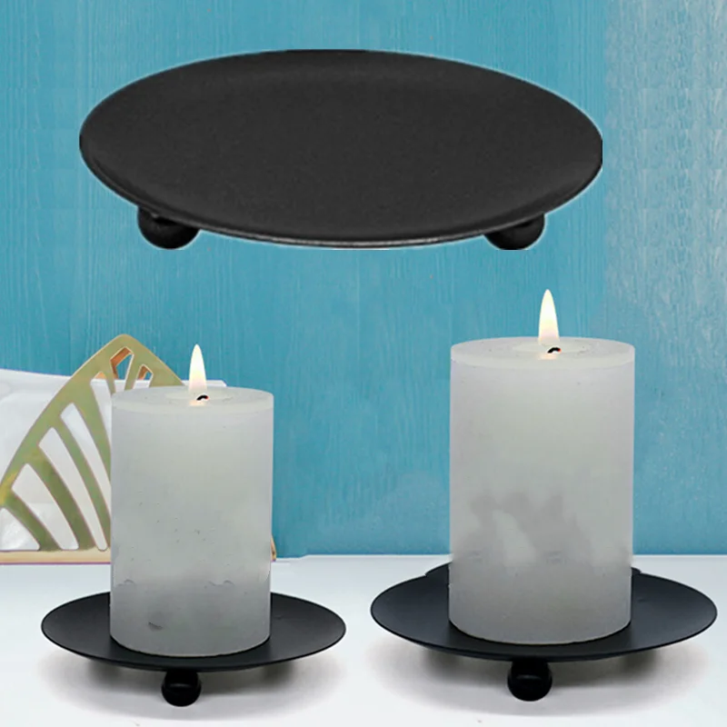 

2021 candlestick holder European-style round black gold wedding party holiday art gift home dining table decor moroccan decor
