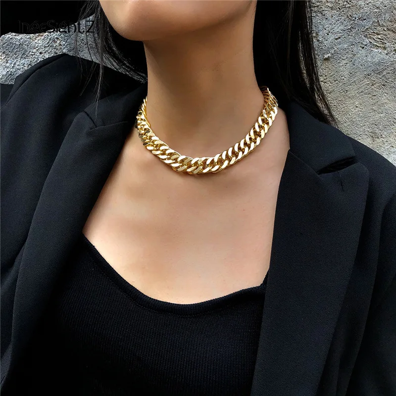 

Punk Exaggerated Metal Chain Necklace For Men Women Simple Minimalist Chunky Collar Chain Jewelry Party