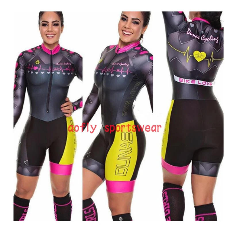 Kafitt Женская одежда с длинным рукавом для велоспорта Триатлон костюм Skinsuit набор