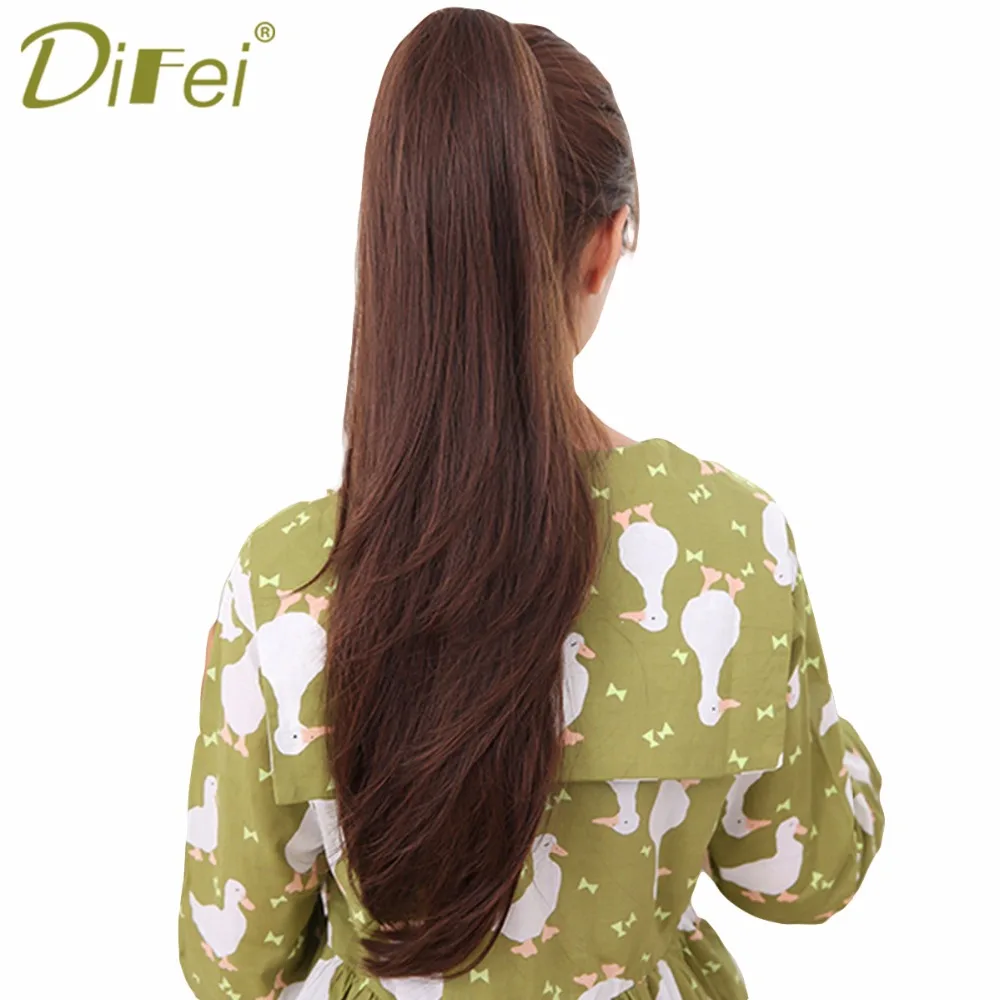 DIFEI длинный прямой конский хвост женские заколки для конского хвоста удлинители