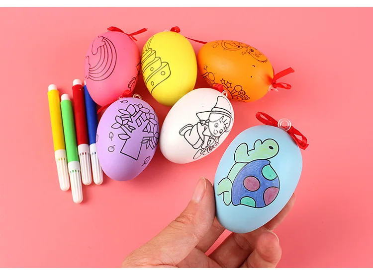 Для детского рукоделия разноцветный разукрашеный яйца пластиковые ручного