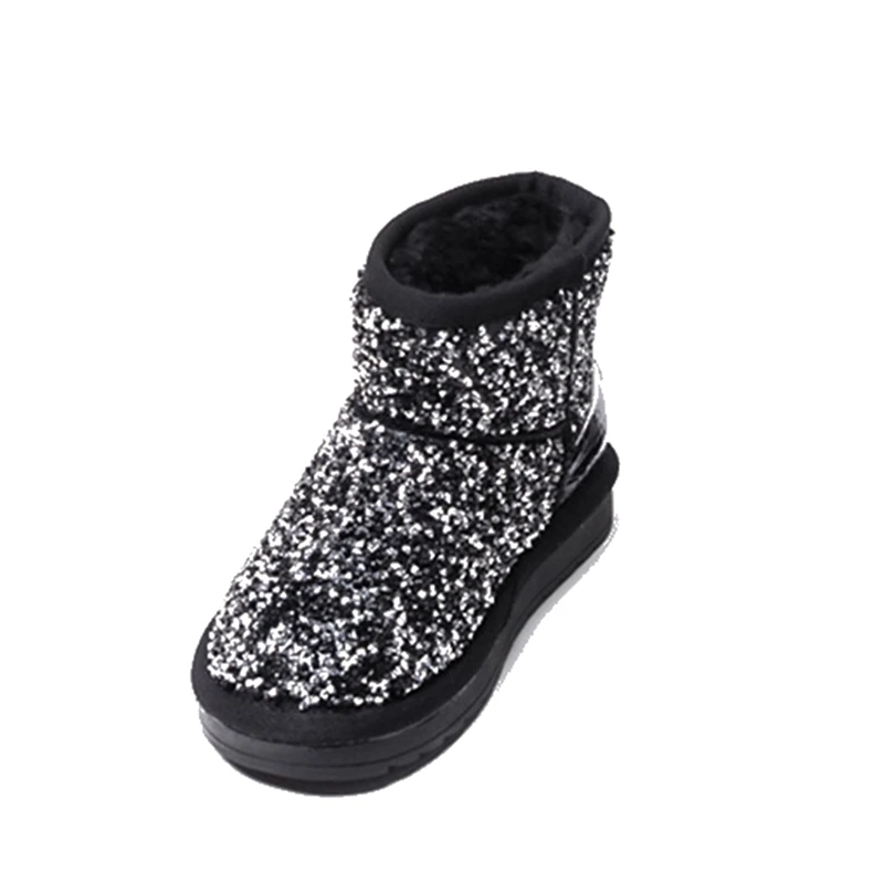 

14.5-18.5cm Bling Princess Girls Snow Boots,Twinkle Rhinestones Slip-on Warm Winter Shoes For Kid Girls Boys,Toddler Winter Boot
