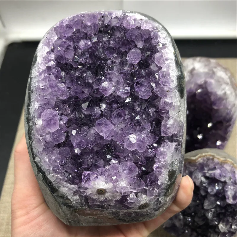 

800-900g Natural amethyst cluster quartz crystal geode specimen healing