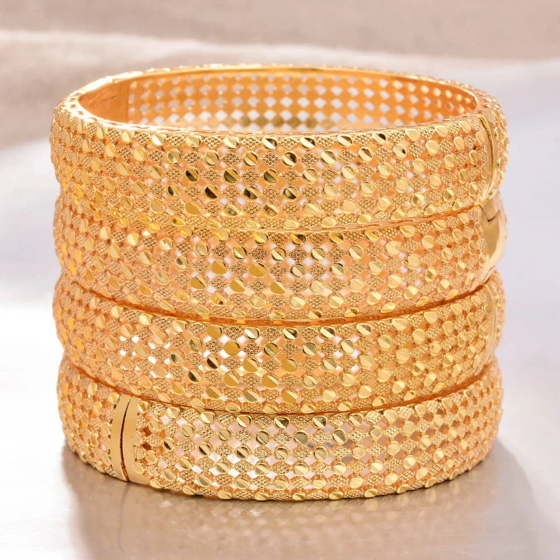 4 шт./лот дубай золотой цвет для мужчин и женщин браслет вакуумный медь широкий