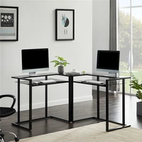 l style computer desk 56 glass desk with shelf round corner glass workstation desk office furniture