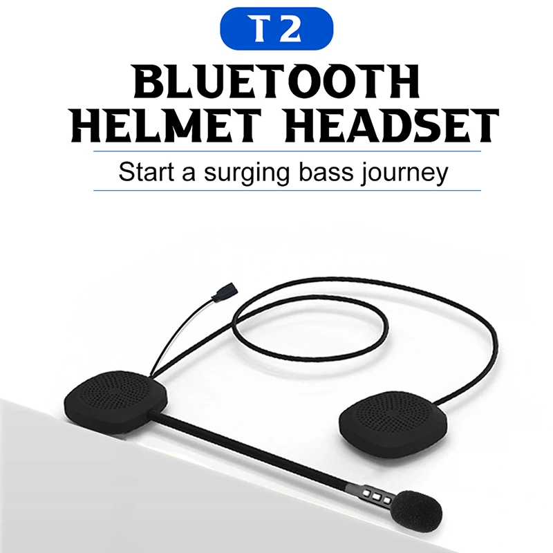 

T2 Беспроводная Bluetooth 5,0 гарнитура для мотоциклетного шлема стерео динамик наушники
