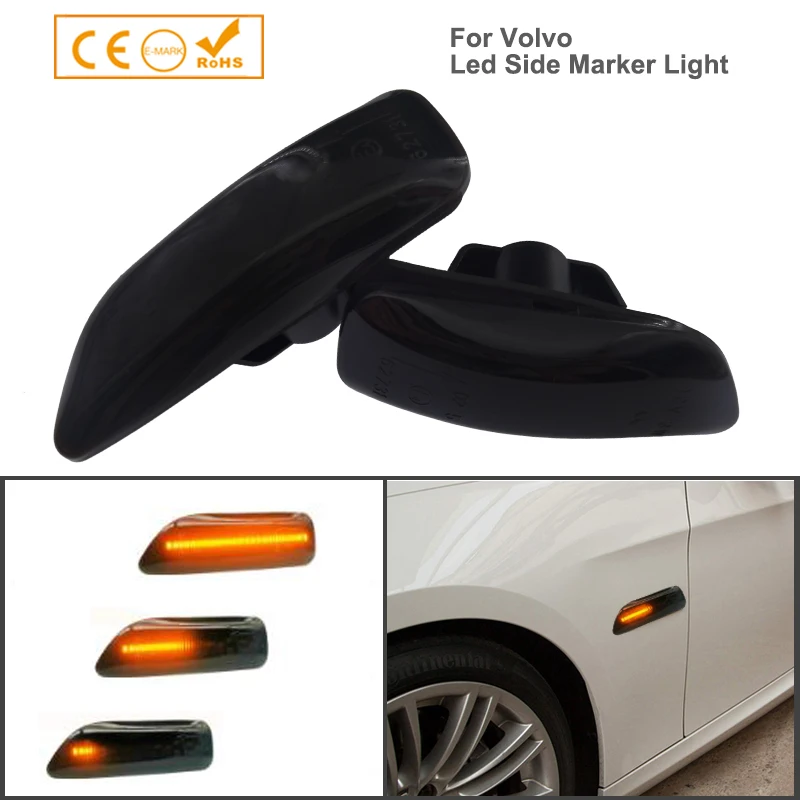 

2x Dynamic Smoked LED Side Marker Light Repeaters Indicators For Volvo Xc70 Xc90 S60 V70 S80 2001-2009