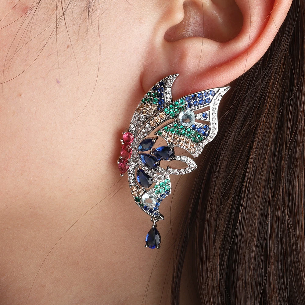 Красочные симметричные Роскошные серьги-подвески в виде бабочки изысканные