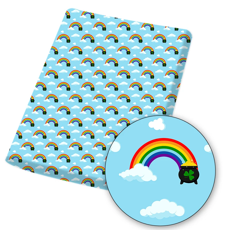 Полиэфирная хлопчатобумажная ткань в виде клевера тканевая с принтом женский