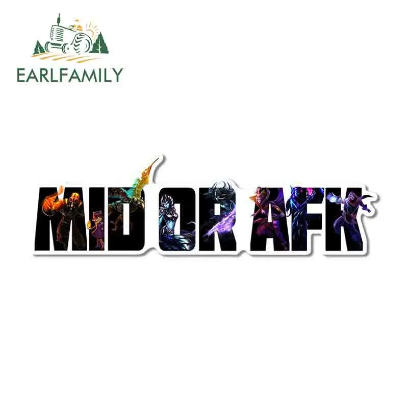 EARLFAMILY 13cm x 3.7cm for League of Legends MID OR AFK Camper Truck Decal Vinyl Car Stickers DIY Decoration Suitable VAN - купить по