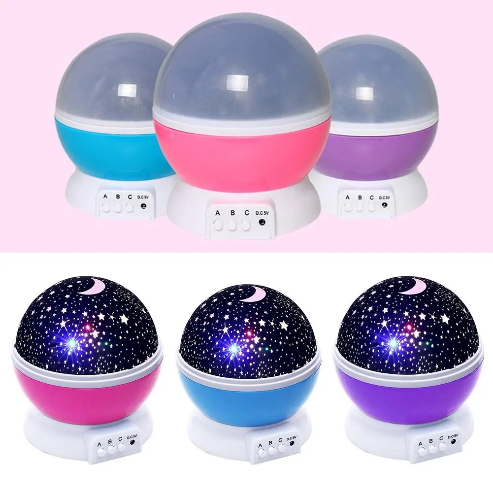 Романтический вращающийся ночник Небесный проектор лампа вращающаяся звезда