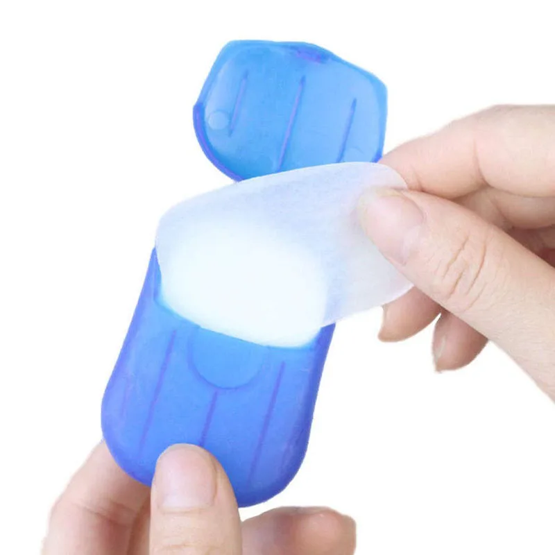 

1@#Outdoor Travel Soap Paper Washing Hand Bath Clean Scented Slice Sheets 20pcs Disposable Boxe Soap Portable Mini Paper Soap