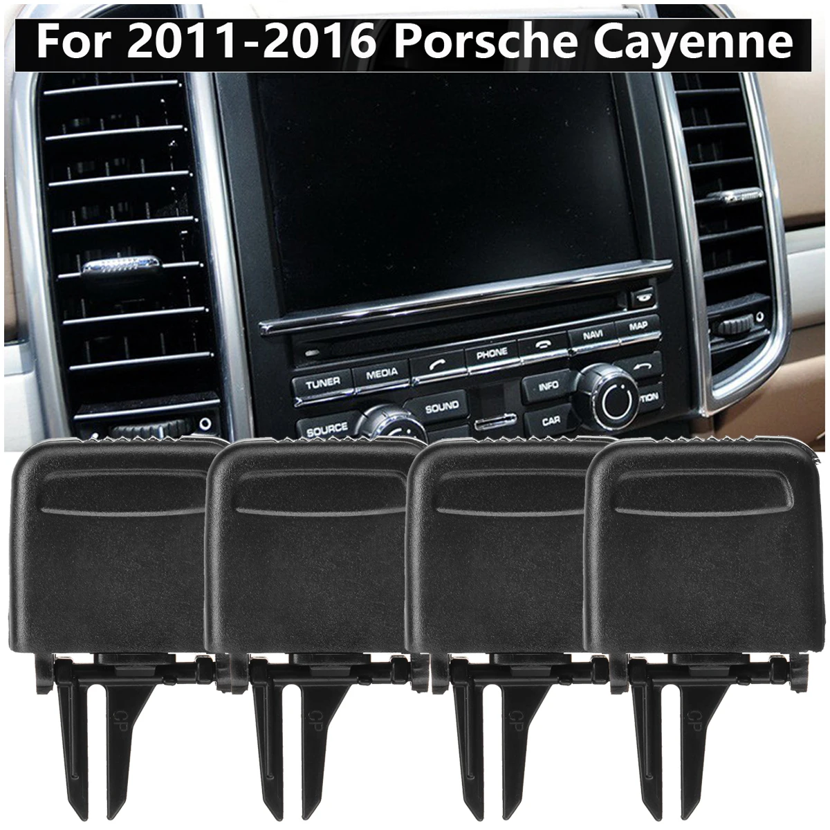 

Car Air Conditioning Outlet Adjustment Tab Clip Black A/C Vent Socket Clip Repair Kit For Porsche Cayenne 2011-2016