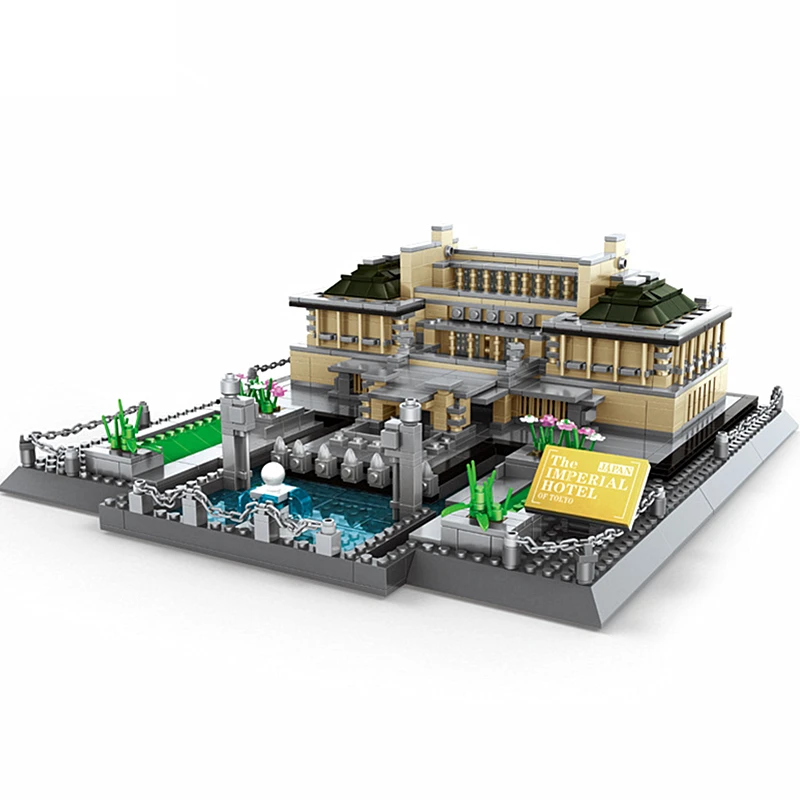 Архитектурная серия ландшафт Япония имперский отель наборы строительных блоков
