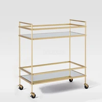 hotel dining cart double layer stainless steel wine water cart service car living room shelf dessert trolley hotel furniture