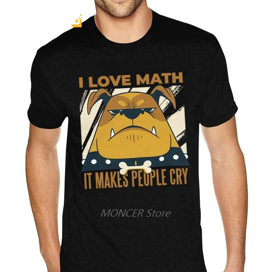 

Yellow I Love Math It Makes People Cry Tee Shirts Men 4XL Short Sleeved Blue Crew -Shirt