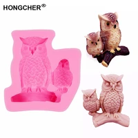 new product mother and child owl fudge cake silicone mold handmade chocolate mud mold cake picture decoration jelly pudding
