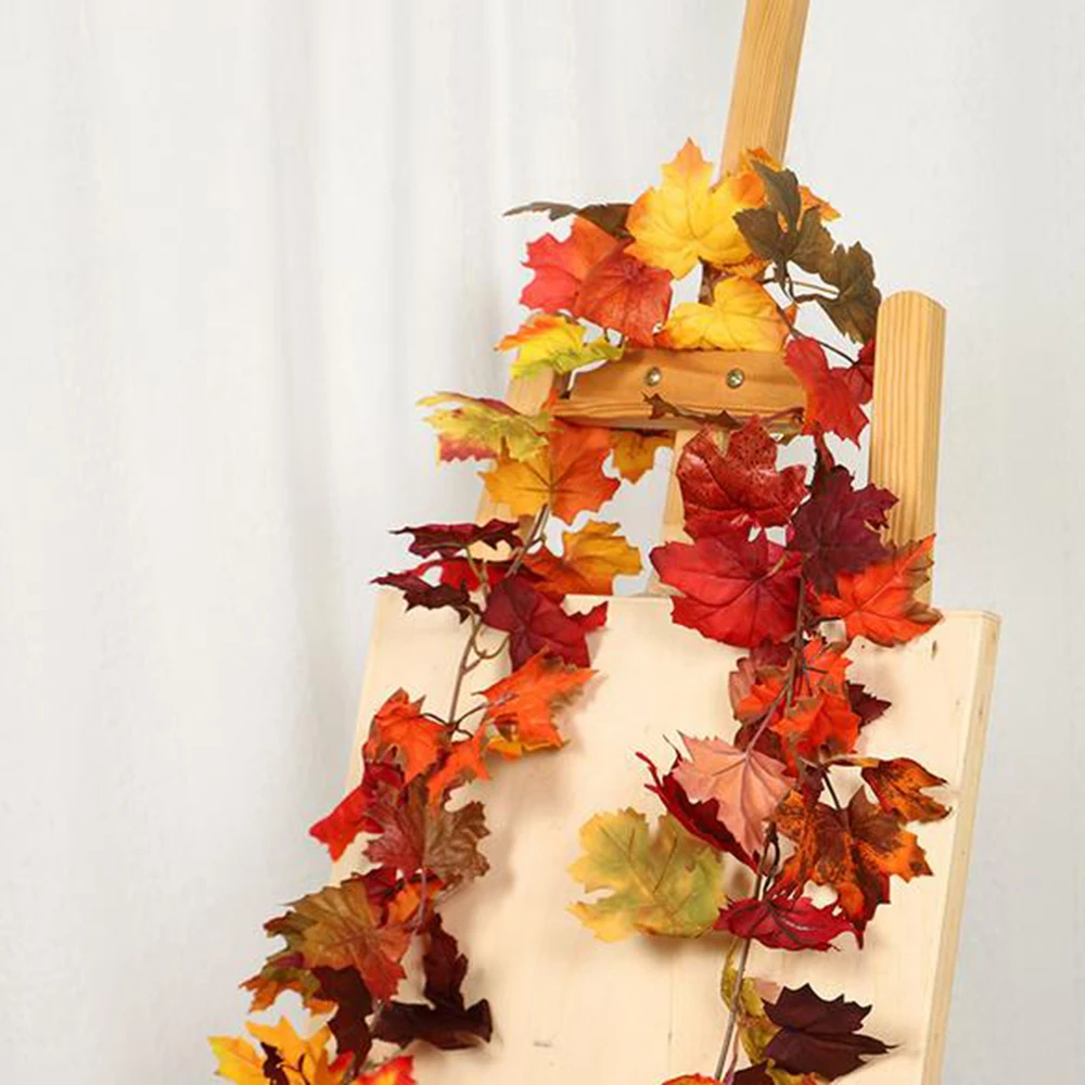 170 см искусственные осенние кленовые листья гирлянда Висячие растения вечерние