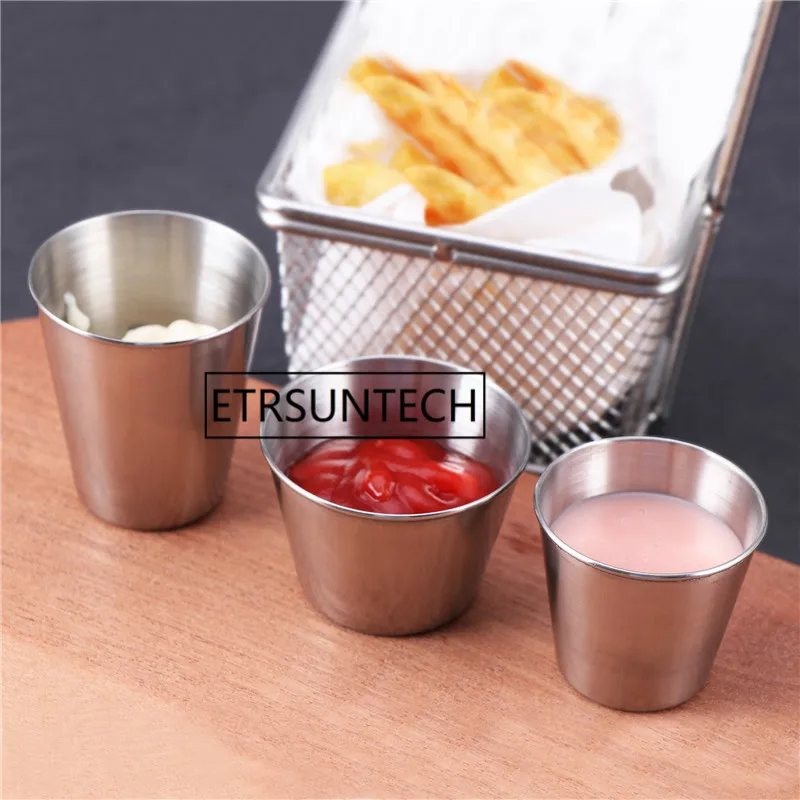 100 шт. маленькая миска для десертного соуса из нержавеющей стали|Соусники| |
