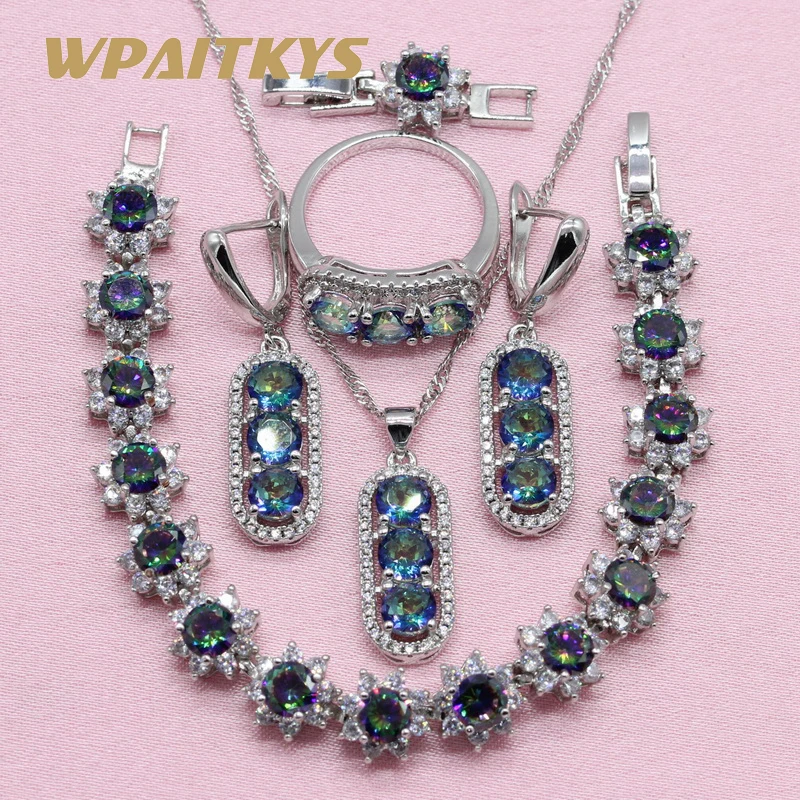 Комплект из колье серёг кольца и браслета серебра 2018 пробы|Ювелирные наборы| |