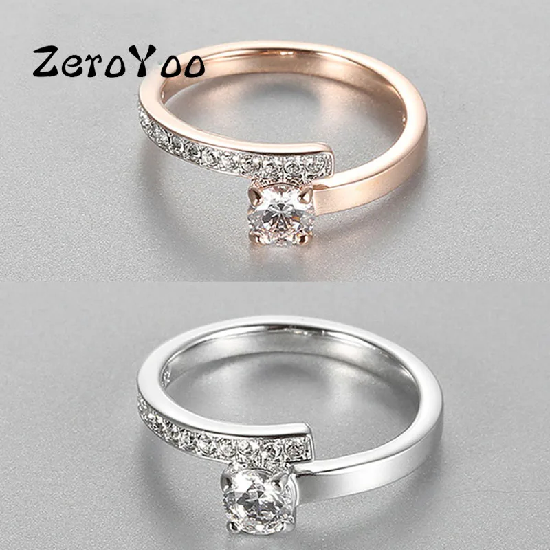 

SWA Fashion Jewelry High Quality Charms Simple Personality Wedding Engagement Wedding Ring Female Luxury Jewelry Free Shipping