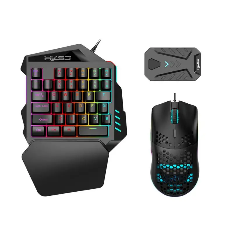 

One-Handed Gaming Keyboard RGB Backlit Portable Mini Gaming Keypad Mouse Wired Ergonomic Game Controller for PC PS4 Xbox Gamer
