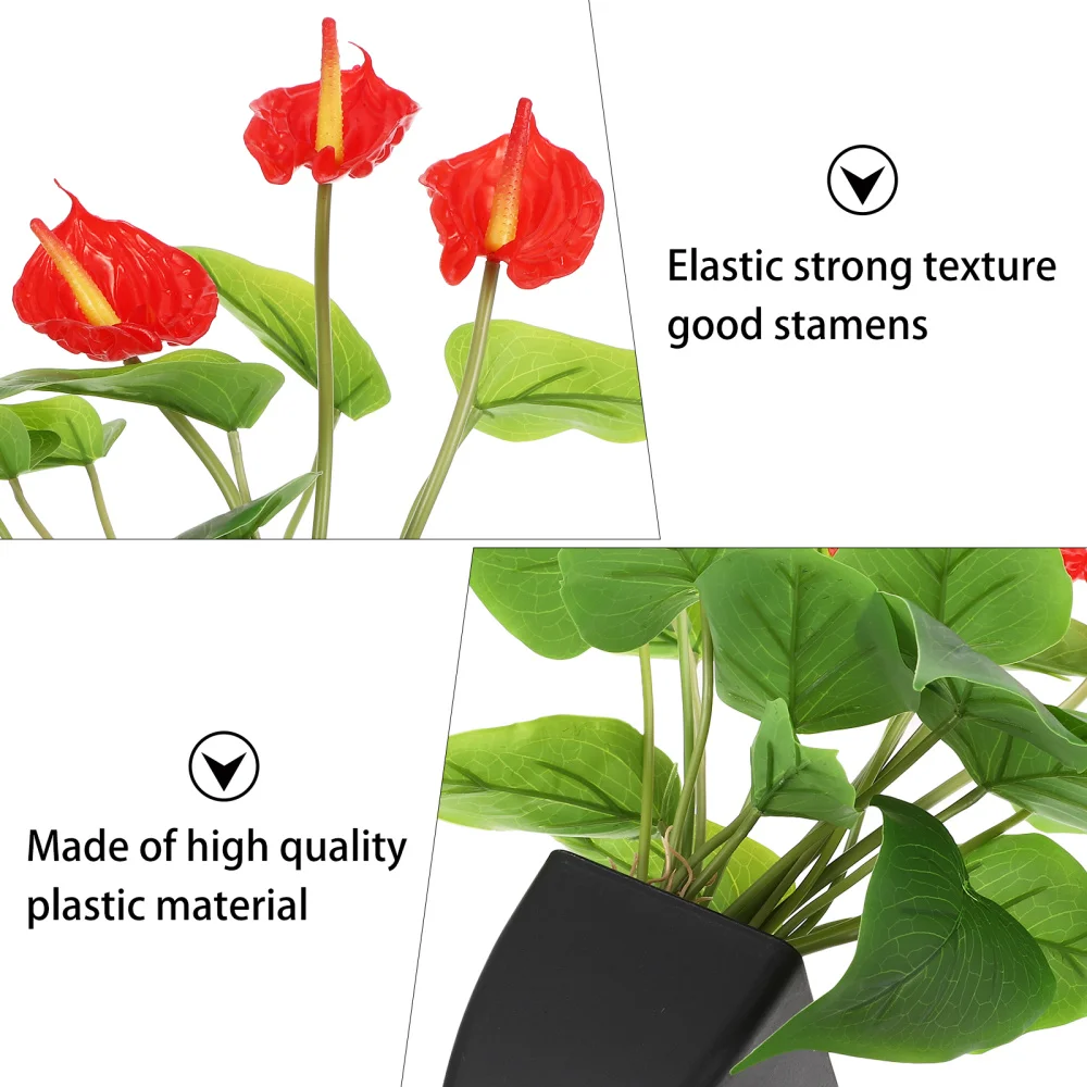 

1pc Artificial Anthurium Plant Bonsai Potted Plant Home Decoration Potted Plant