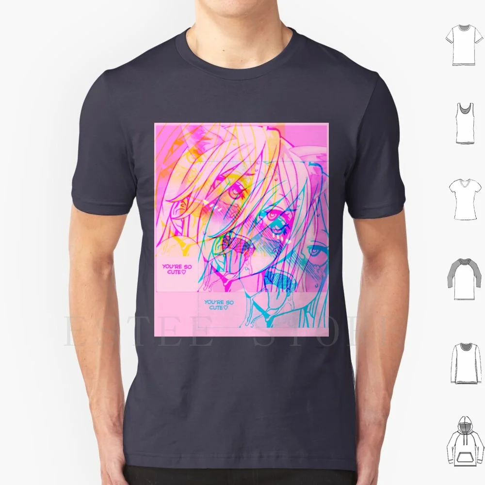 Эстетическая розовая футболка Lsd с принтом из хлопка аниме Ecchi Hentai японская