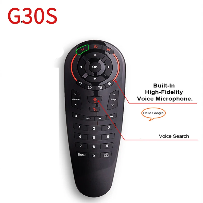 Пульт дистанционного управления G30S 2 4 ГГц 33 клавиши гироскоп|Пульты ДУ| |