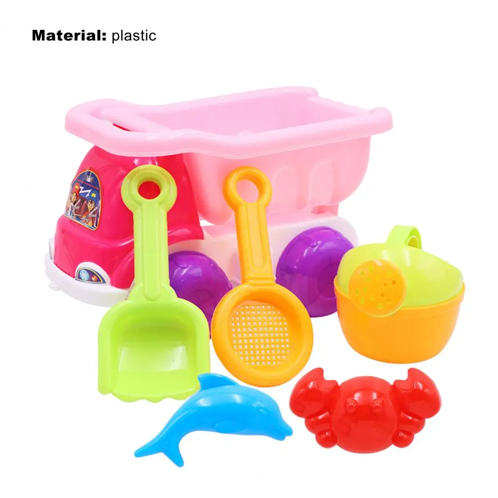 6Pcs/Set Useful Baby Beach Toy Portable Easy-carrying Multiple Styles Interactive Beach Sand Bucket Castle Set for Outdoor