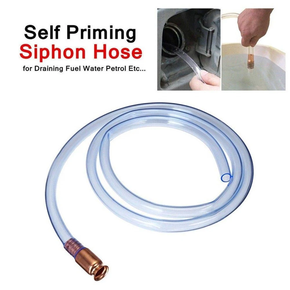 

1.8M Gas Siphon Pump Gasoline Fuel Water Shaker Siphon Safety Self Priming Hose Pipe Fuel Liquid Transfer Connector