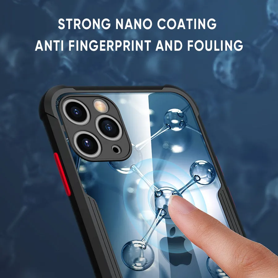 Luxury Shockproof Frame Clear Phone Case For iPhone 11 12 Pro X XS Max Mini XR 8 7 Plus SE2 Transparent Silicon Protection Cover
