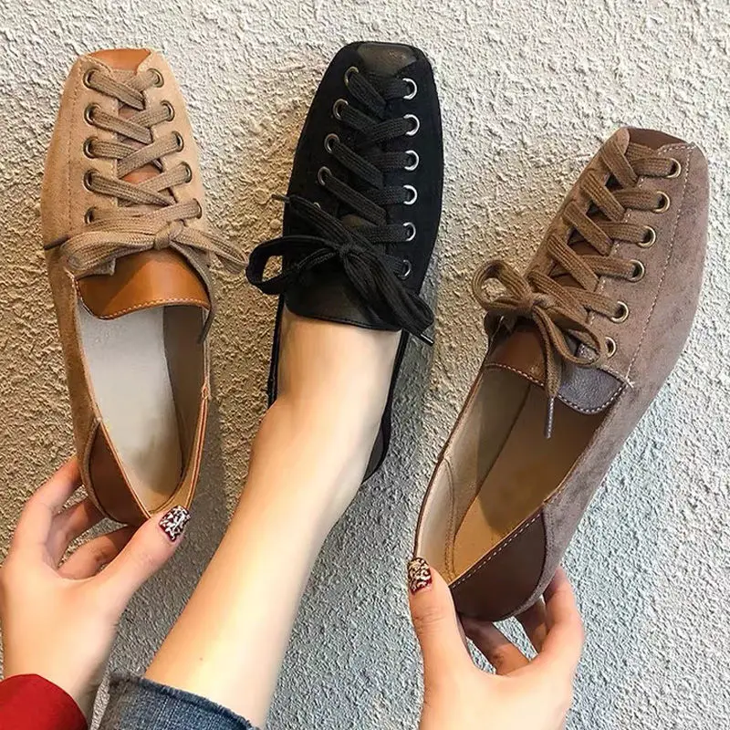 

Cross Lace Up Lazy Shoes All-match One Pedal Summer Shoes Women's Sneakers Shallow Mouth Flat Shoes Women Slip on Shoes Women