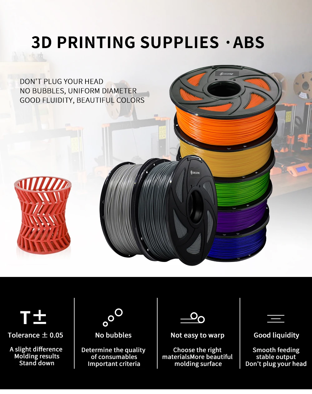 Нить для 3d принтера CREOZONE 1,75 мм 1 кг PLA ABS Нейлон Дерево TPU PETG Carbon ASA PP PC 3D пластиковая печатная нить из России