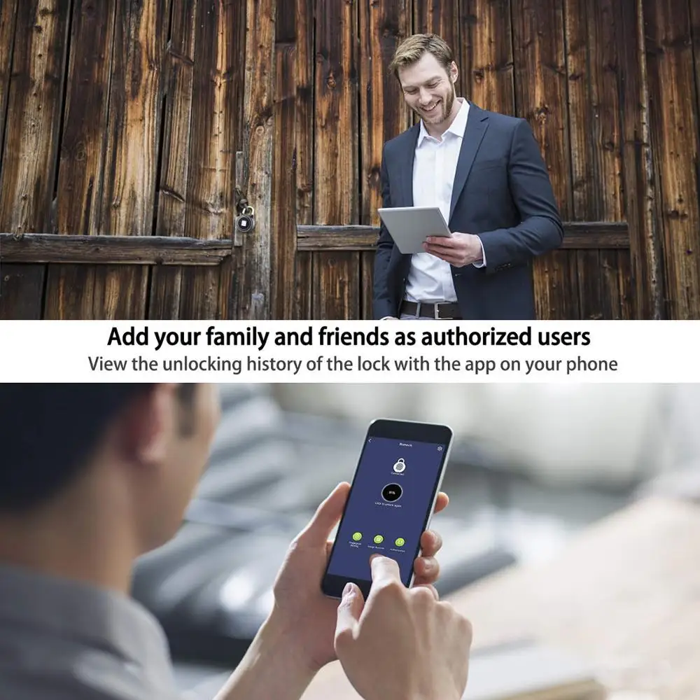 Сканер отпечатков пальцев Bluetooth замок перезаряжаемый IP65 Водонепроницаемый
