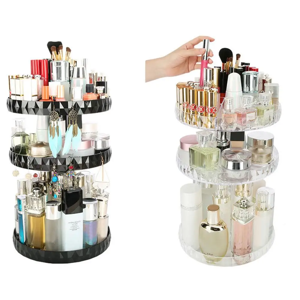 Вращающийся на 360 ° органайзер для макияжа косметическая кисть бровей ювелирное