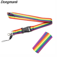 pc131 rainbow lanyard badge id lanyards mobile phone rope key lanyard neck straps keychain accessories