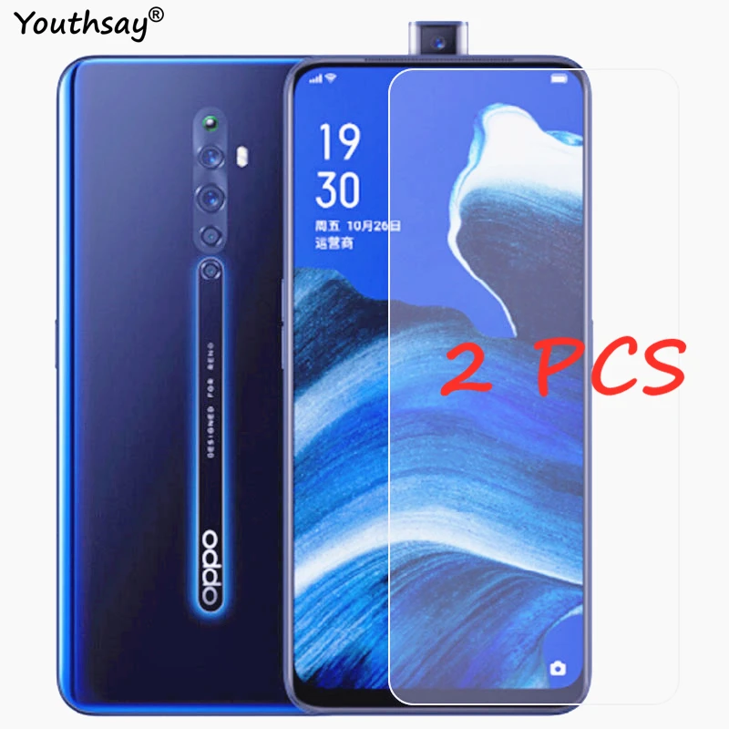 Pel&iacute;cula protectora de vidrio templado para OPPO, pel&iacute;cula de vidrio para OPPO Reno2 Z, 2 uds.-0
