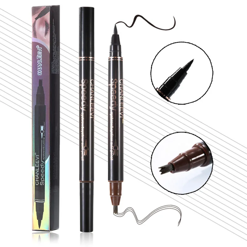 Карандаш для глаз век 2 в 1 комбинированный черная жидкая подводка