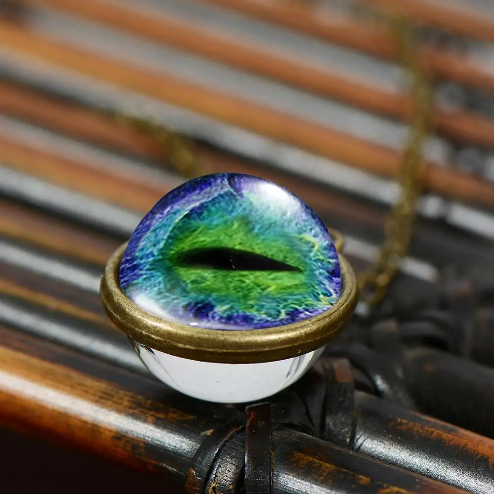 Азиатских несколько Цвет &quotDragon Eye&quot двусторонняя колье в последних тенденциях