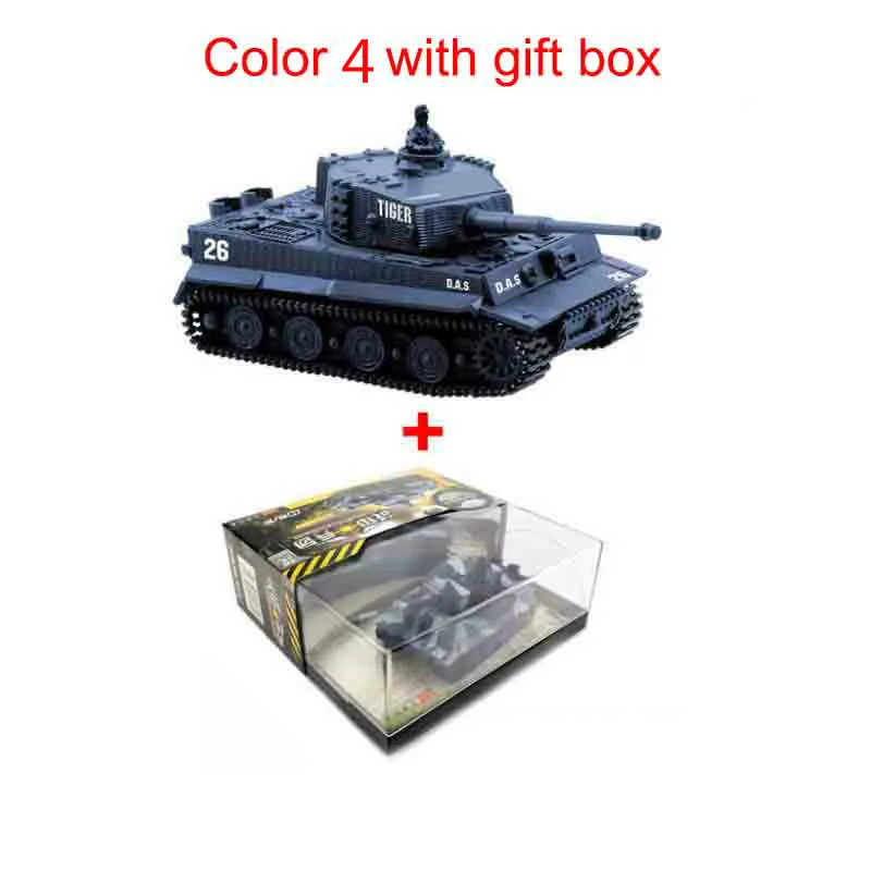 Color 4 with box Военный Радиоуправляемый гусеничный танк с дистанционным управлением, симулятор Armos, корпус, тигр, Боевая модель, взаимный бой, армейские игрушки для детей 6 лет - Цвет: Color 4 with box