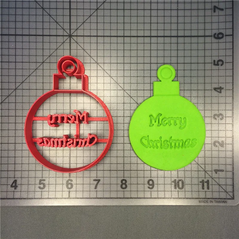 Ornament 3 inch Рождественская елка Санта Клаус Олень венок колокольчик орнамент 3d печать помадка украшение для печенья резак набор - Цвет: Ornament 3 inch