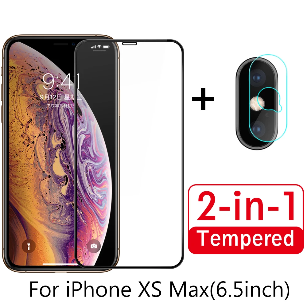 for iPhone X Screen Protector Film For XS MAX 2 In 1 Camera Lens &amp Guard glass | Мобильные телефоны и аксессуары